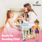 Dollhouse People, Bendable Dollhouse Family Set – 9 Poseable Figures Including Grandpa, Grandma, Mom, Dad, Sister, Brother, Cousins, and a Baby Girl – Perfect for Dollhouse Play and Imaginative Fun