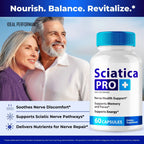 Sciatica Pro Plus Capsules, Sciatica Pro+ Nerve Support Supplement Pills - Maximum Strength, All Natural Support to Maintain Healthy Nerves, Advanced Formula Sciatica Pro + Reviews (5 Pack)