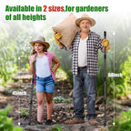 Garden Hoe with 3-Tine Cultivator Rake, 2-In-1 Carbon Steel Sharp Weeding Tool with 60 " Long Handle For Weed Removal, Soil Loosening, Planting,Cultivating In Raised Flower Beds,Vegetable Gardens