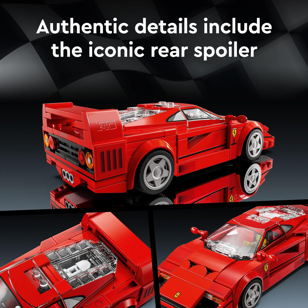 LEGO Speed Champions Ferrari F40 Supercar, Toy Car Model Building Set with Driver Minifigure, Collectible Ferrari Toy for Kids Ages 9 and Up, 76934