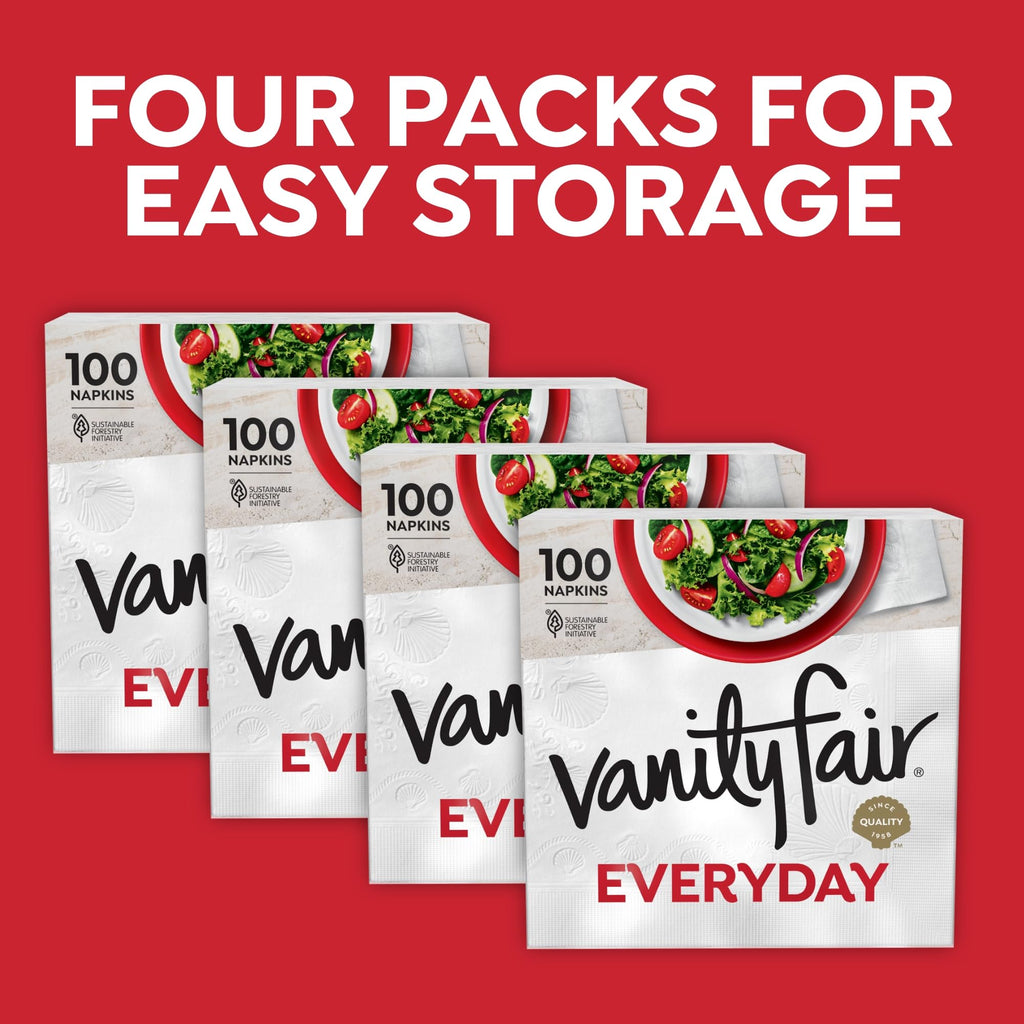 Vanity Fair Everyday Paper Napkins, 400 Count, Disposable Napkins Made Soft And Smooth For Everyday Meals
