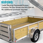 Bopowo (300pcs) 5/16-18 x 2-1/2" Flat Head Thread Cutting Trailer Deck Screws, Black Phosphate, Package Contains T40 Star Drivea and 9/32 Drill bit