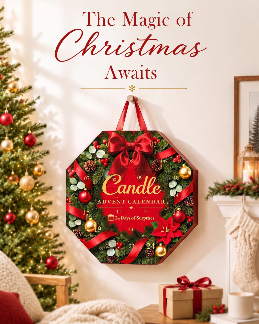Candle Advent Calendar 2026, 24-Day Scented Candle Gift Set for Women