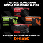 GLOVEWORKS 8 Mil Orange Nitrile Disposable Gloves Heavy Duty Industrial RDT for Mechanic and Automotive, XXL Box of 100