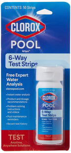 Clorox Pool&Spa 70050CLX 6-Way Test Strips, White, 50 Strips