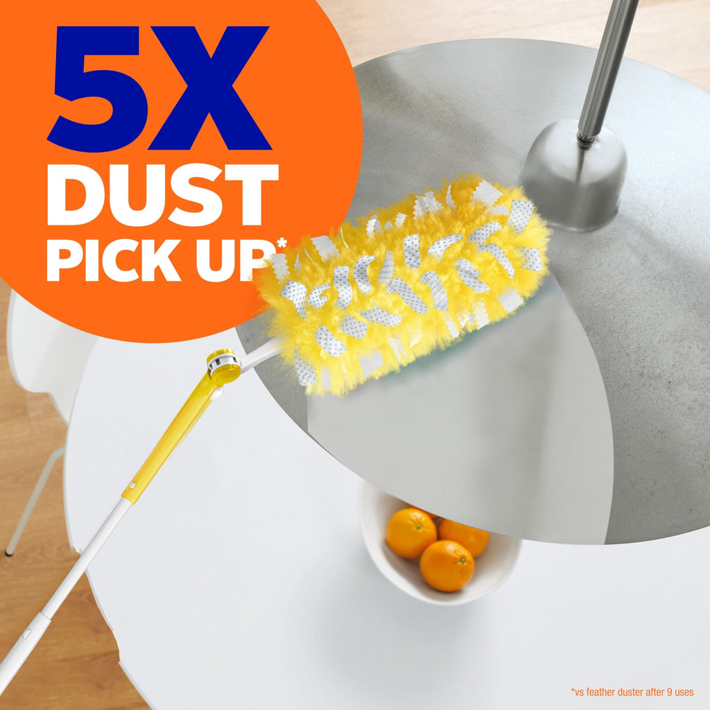 Swiffer Duster Kit with 3 ft Extendable Handle, Heavy Duty Dusting Starter Kit with 3 Refills, for Ceiling Fans, Vents and Hard to Reach Places