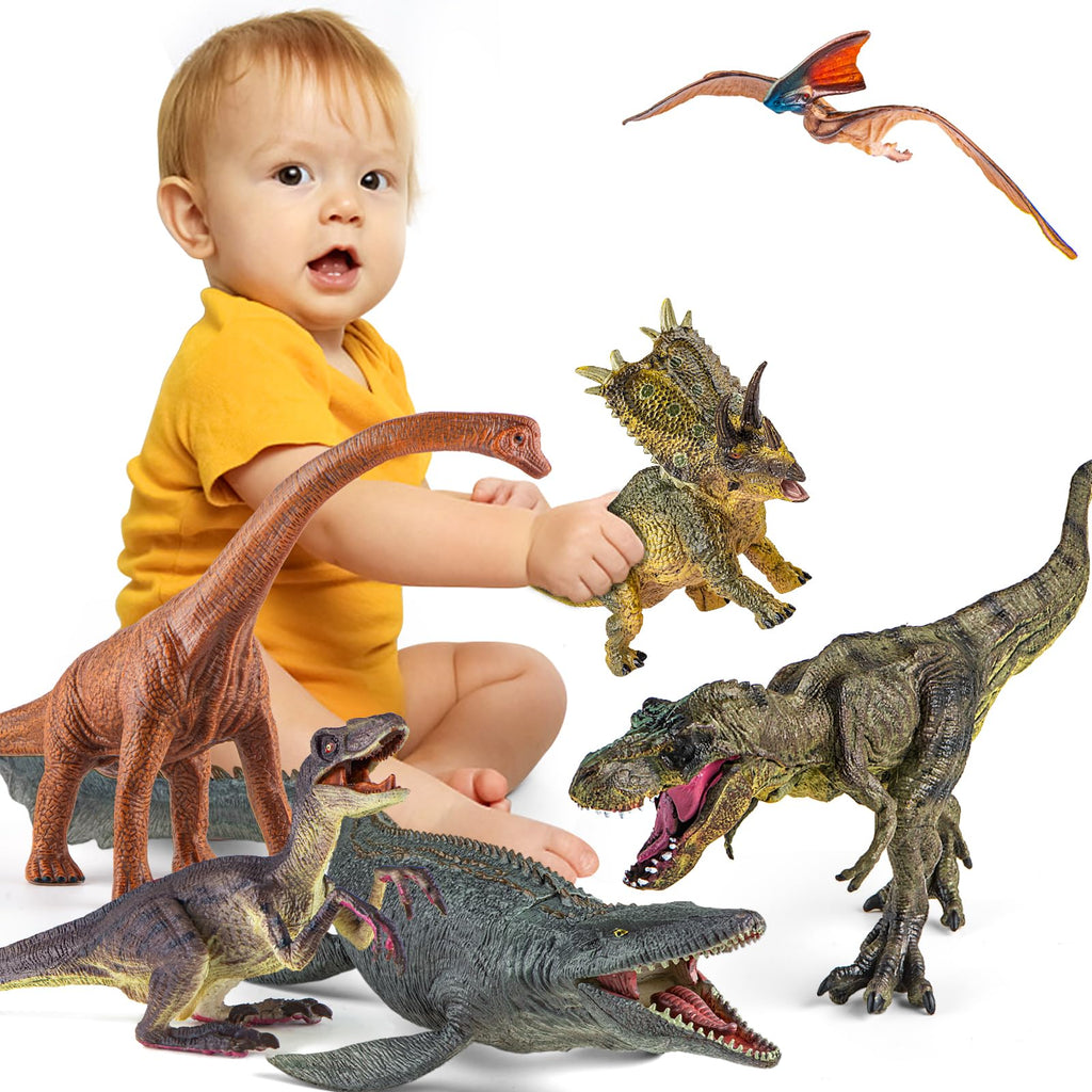 Lavesom 6PCS Jumbo Dinosaur Toy Set, Realistic Dinosaurs Toys for Kids - Large Dino Playset for Boys and Girls 3 4 5 6 7 Year Old Children Birthday Dinosaur Lovers