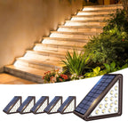 JEJOT Solar Step Lights Outdoor Waterproof IP65,Warm White Brown Solar Stair Lights, Outdoor Light Decor for Stair, Deck, Step, Porch and Outside Patio, 6 Pack