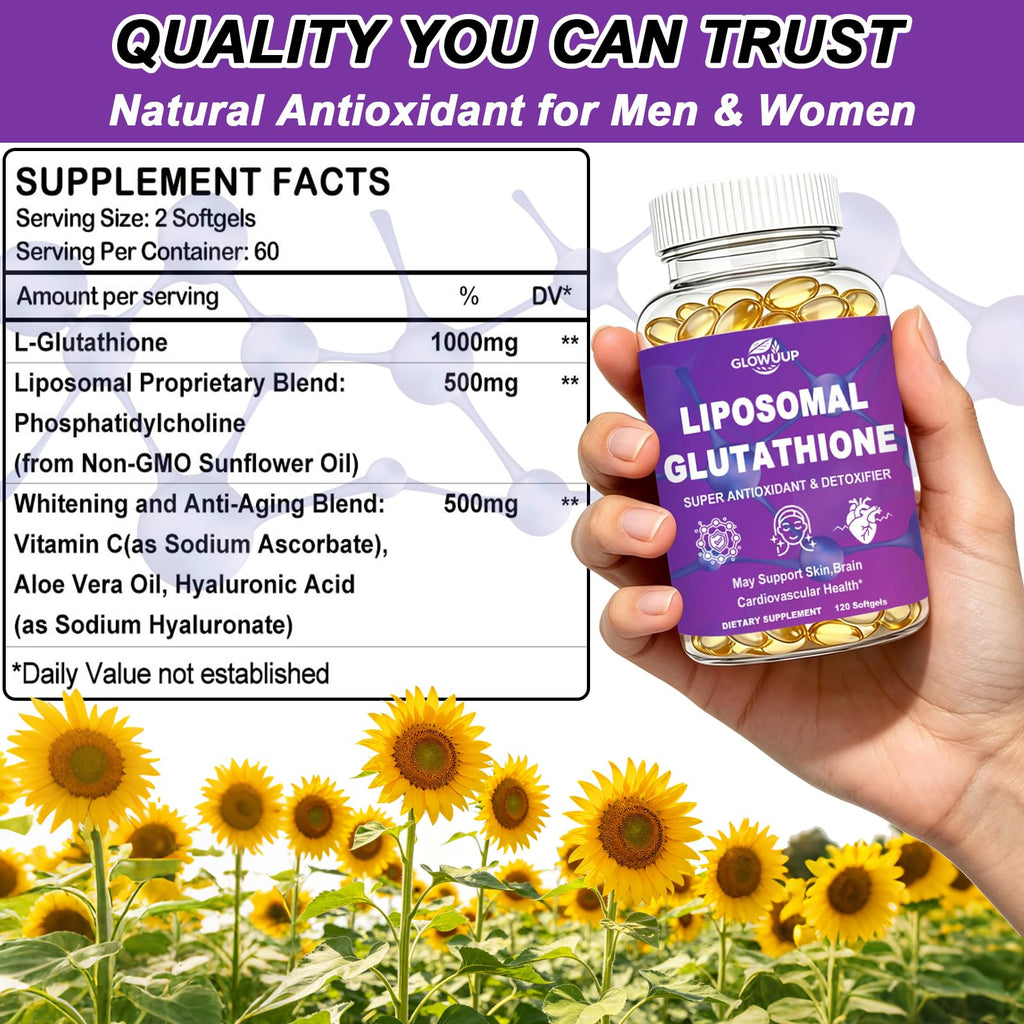 Liposomal Glutathione Supplement, Extra Strength 1000mg Glutathione Softgel