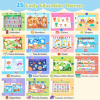 JoyCat Preschool Busy Book for Toddlers 3-5, Dual-Language Learning Activities, Educational Sensory Toys, Autism Learning Materials for Boys & Girls, English and Spanish Version