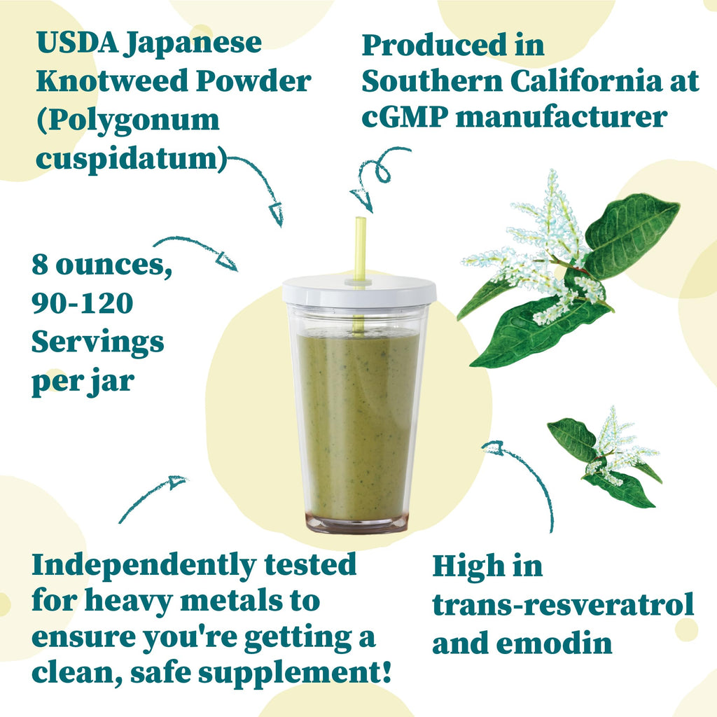 Nature Restore Japanese Knotweed Powder, 8 Ounce, Natural Trans-resveratrol, Non GMO, Gluten Free, Also Known as Polygonum Cuspidatum
