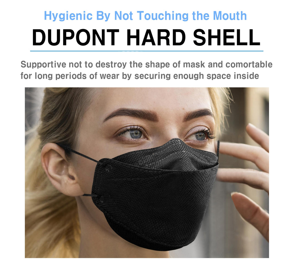 HAPPYDAY , 25 Packs, Made in KOREA Premium KF94 Micro Dust Protection Individually Packaged Black Face Mask Large