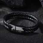 Alissl Christian Gifts for Mens, Bible Verse Leather Cross Bracelet for Men