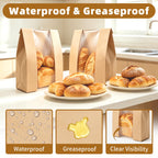 Homrelaxy 31 Pcs Paper Bread Bags for Homemade Bread Sourdough with Window