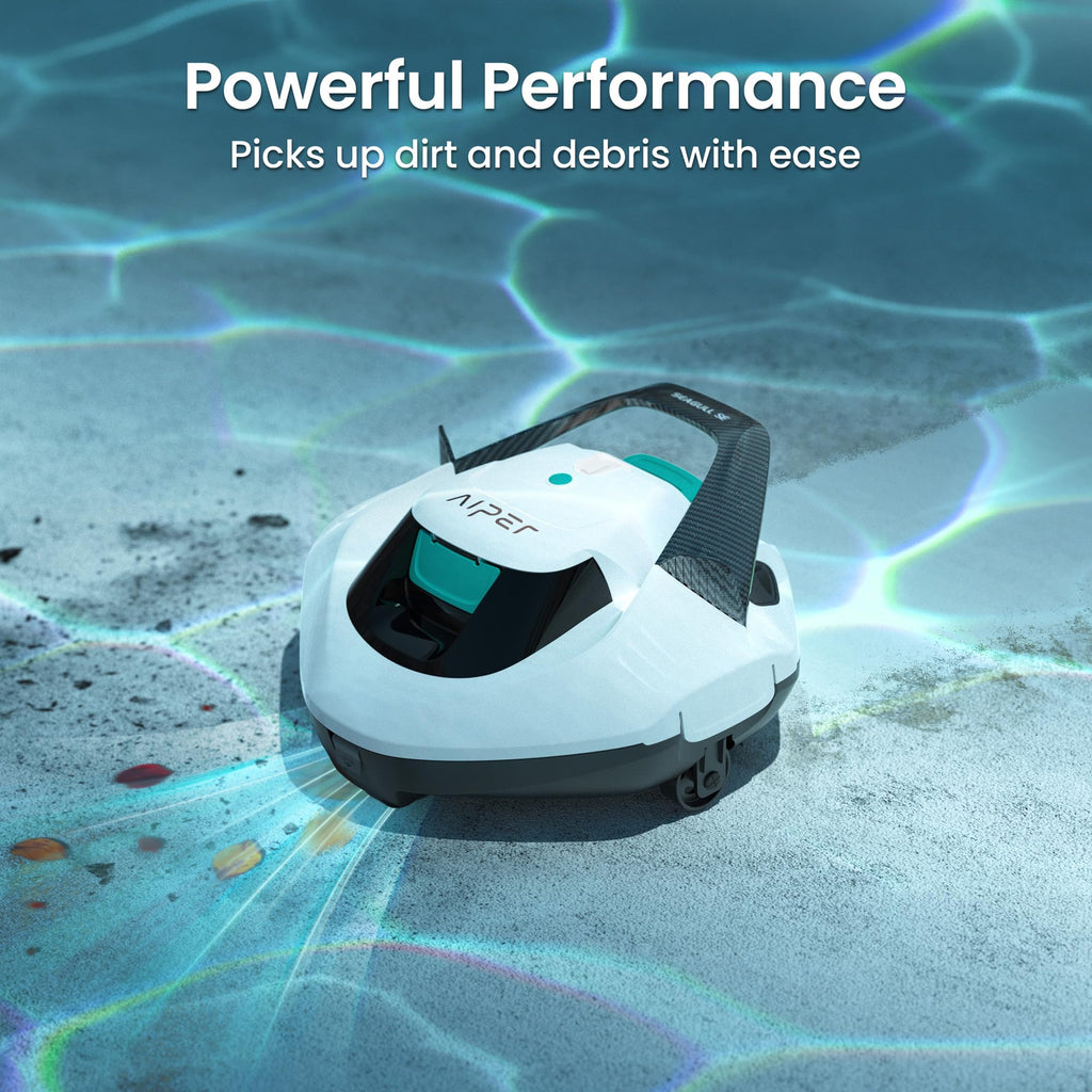 (2026 Upgrade) AIPER Seagull SE Cordless Robotic Pool Cleaner, Above Ground Pool Vacuum with LED Indicator, Lasts 100 Mins, Self-Parking, Ideal for Flat Pools up to 860 sq.ft