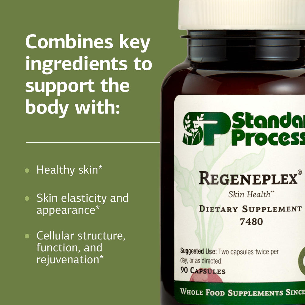 Standard Process Regeneplex - Skin Health Supplement with Vitamin C & Zinc - Supports Cellular Function - Gluten-Free - 90 Capsules (45 Servings)