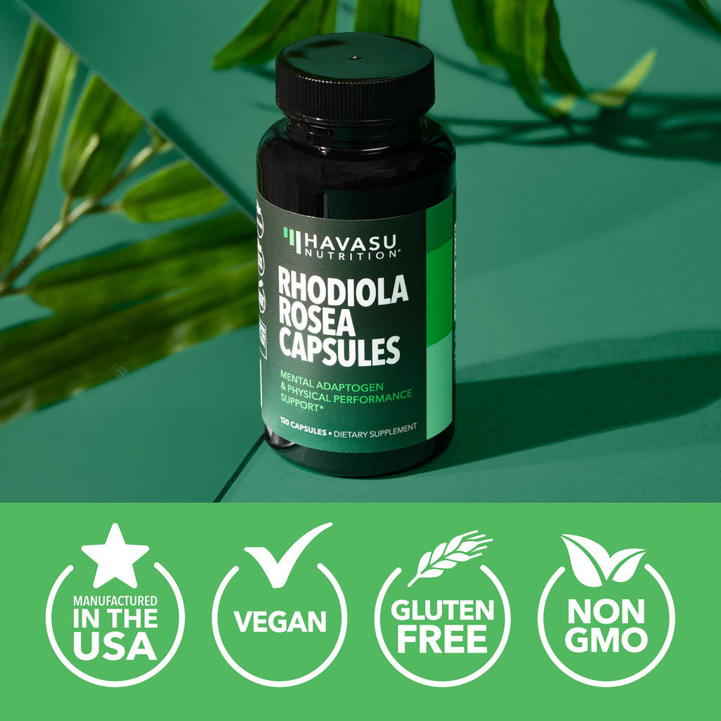 Rhodiola Rosea Capsules, 120 Count, Mental & Physical Performance Support