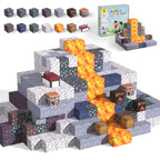 Dufvrpe Magnetic Blocks - 128PCS Cavern Exploration - 1" Creative Magnetic Building Cubes Gift Set for Kids Ages 4-8