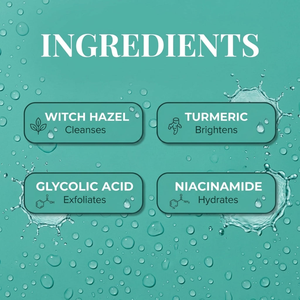 Urban Skin Rx® Witch Hazel Brightening & pH Balancing Toner, Exfoliated & Clarifies Clogged Pores, Improves The Appearance of Uneven Skin Tone, Reduces Redness & Brightens Dull Complexions, 4.5 Fl Oz