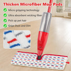 Microfiber Reusable Mop Pads Compatible with O-Cedar Promist MAX, Mop Heads Replacement Thicken Refills Wet Dry Mopping Dual-Sides Use for All Floor Surfaces(6 Pack)
