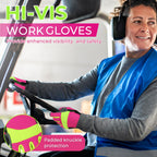 HANDLANDY Work Gloves for Women, Breathable Gardening Glove for Yard Maintenance, Hand Protection with Touch Screen for Gardeners, Farmers, Landscapers and Movers
