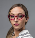Yogo Vision Reading Glasses Readers for Women Cateye Eyeglasses and Light Spring Hinge Frame Set of 5: Black, Grey, Pink. Hot Pink, Brown Havana 1.75