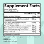Micro Ingredients Phosphatidylserine 600 mg Per Serving, 240 Capsules | Soy Free Phosphatidylserine Supplement with Choline, Lion’s Mane, Ginkgo & Omega-3 | Non-GMO, Gluten Free