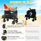 Beach Wagon with Big Wheels for Sand, Double-Decker