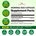 Organic Veda Moringa Seeds Capsules - Omega 3, 6, 9, Powerful Antioxidants, Vitamins, Amino Protein Rich Organic Moringa Seeds for Eating - Moringa Seed Powder Energy & Vitality, 120 Vegan Capsule