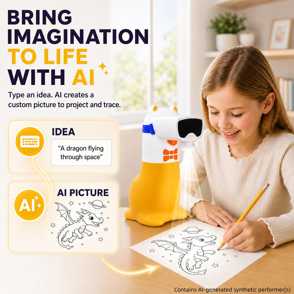 Yoturetoys AI Drawing Projector for Kids, Birthday Gift Toy, Ages 5-12