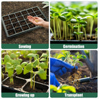 5-Pack Seed Starter Trays with Humidity Dome & Large 24-Cell Plug Trays