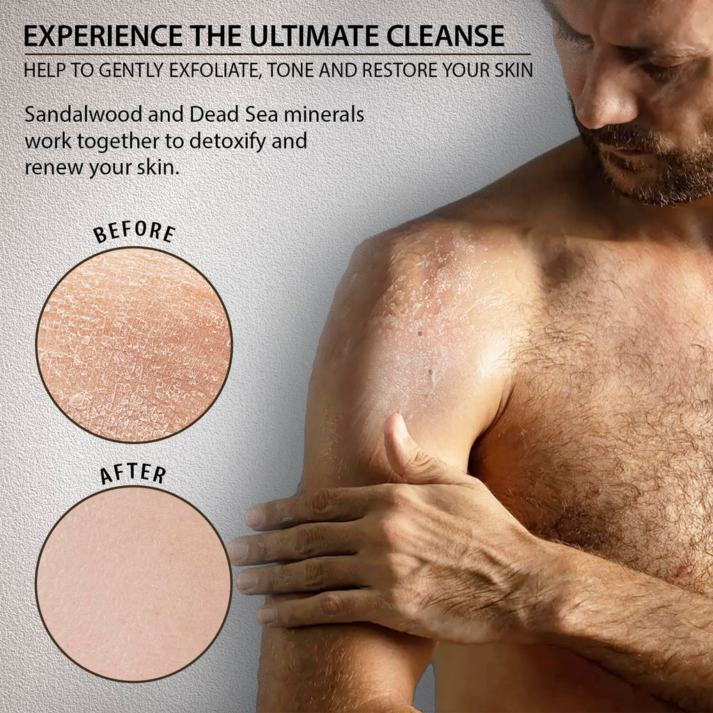 Salt Body Scrub Eucalyptus & Mint For Men– Moisturizes, Exfoliates & Nourishes Skin – Cleanses & Detoxifies with Dead Sea Minerals – Dead Sea Collection - 23.28 OZ