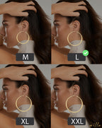 Milla Graduated Gold Hoop Earrings for Women, Large Size