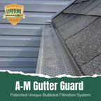 A-M Gutter Guard – Premium Heavy-Duty Lifetime Quality Aluminum - Leaf & Debris Protection, (6 Inch - 31 Feet, Mill Finish) - DIY Easy - Made in The USA