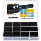 TKDMR 446 Pcs Heat Shrink Tubing Kit - 4:1 Ratio Adhesive Lined, Marine Grade Shrink Wrap - Industrial Heat Shrink Tubing,Black
