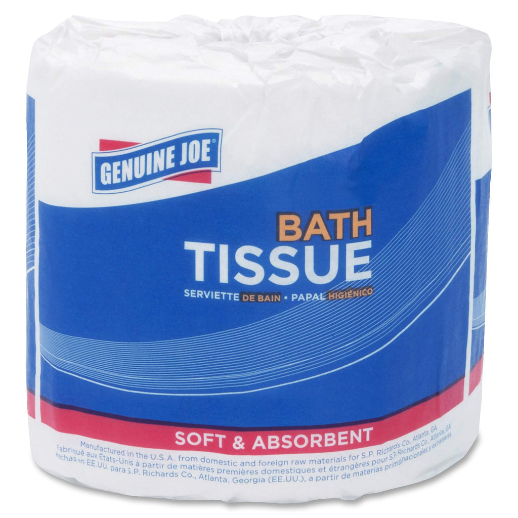 Genuine Joe Standard Bath Tissue, 4" x 4", 2-Ply, 550 Sheets/Roll, 80 Count