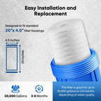 PUREPLUS 5 Micron 4.5" x 20" Whole House String Wound Sediment Filter for Well Water, Replacement Cartridge for Pentair Pentek WP5BB20P/WP25BB20P, Hydronix SWC-45-2005, SpiroPure SP-WP5-20BB, 2Pack
