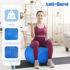Fitvids Anti-Burst Slip Resistant Exercise Ball with Quick Pump, 2,000-Pound Capacity, Blue, 30-inch, XL