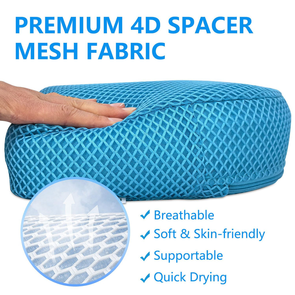 REEZEIVI Hot Tub Booster Seat for Adults,5 Inch Thick SPA Cushion,Weighted Hot Tub Cushion with Non-Slip Bottom,Quick Dry Spa seat,Washable 3D Mesh,Inflatable Hot Tub,Pool, Bathtub (Bue)