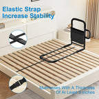 JOYCUDDLE Bed Rails for Elderly Adults Safety - Height Adjustable Bed Assist Rail for Seniors, Stable Bedside Handle with Non-Slip Grip & Pocket, Fits King Queen Full Twin Bed (Black)