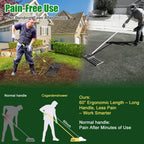 Lawn Leveling Rake - Heavy Duty 30"x10" Stainless Steel Leveler Plate,Reinforced Welds,28-60" Adjustable, Anti Flipping Smooth Edge,for Soil, Dirt,Ground,Yard Top Dressing,Landscaping