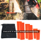 6 Pack Tree Felling Wedges with Spikes for Safe Tree Cutting – 2 Each of 10", 8” and 5.5” Wedges with Storage Bag; 6 Felling Dogs to Guide Trees Stabilize and Safely to Ground for Loggers and Fallers