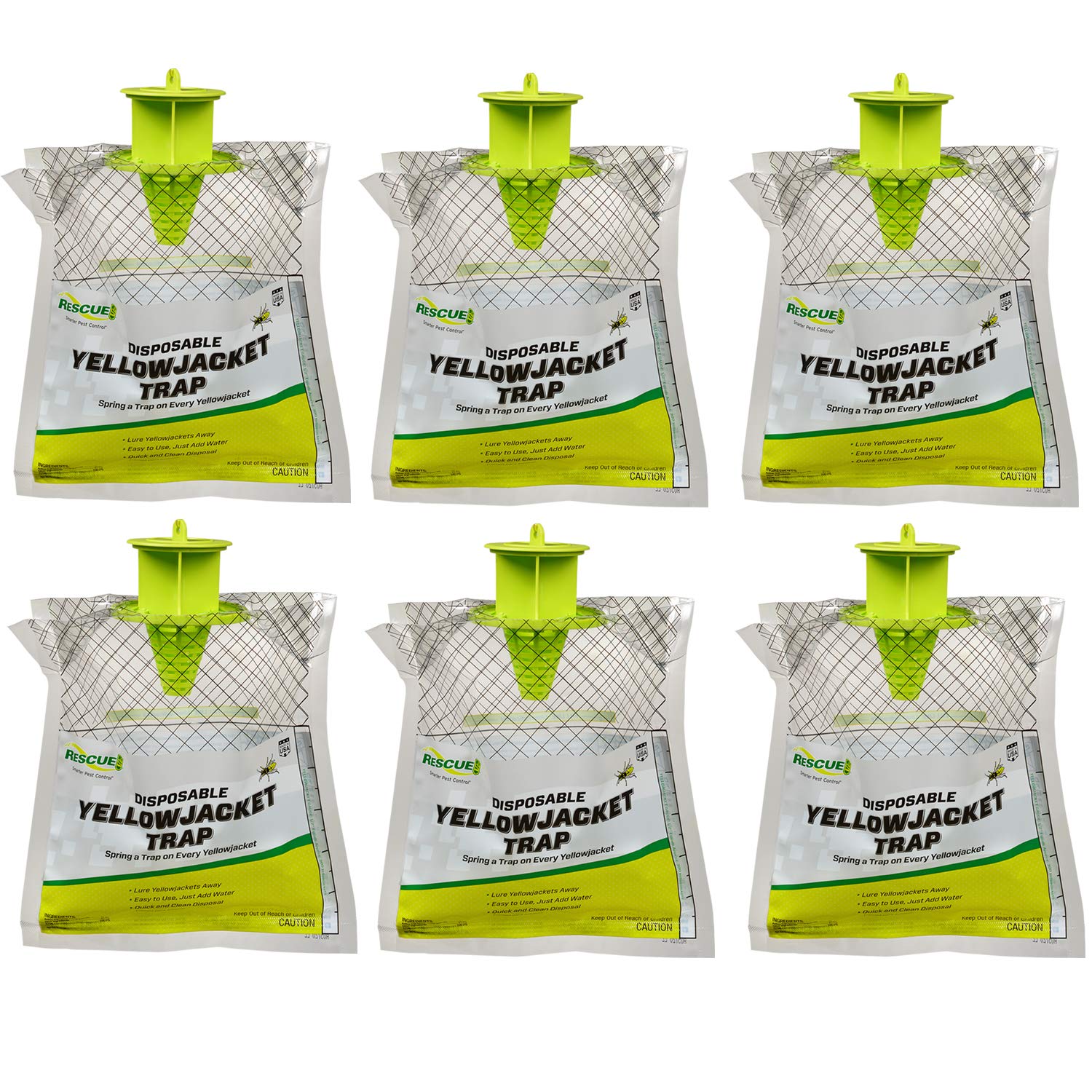 RESCUE! Disposable Summer Yellowjacket Trap - Mountain & Pacific Formula - 6 Traps