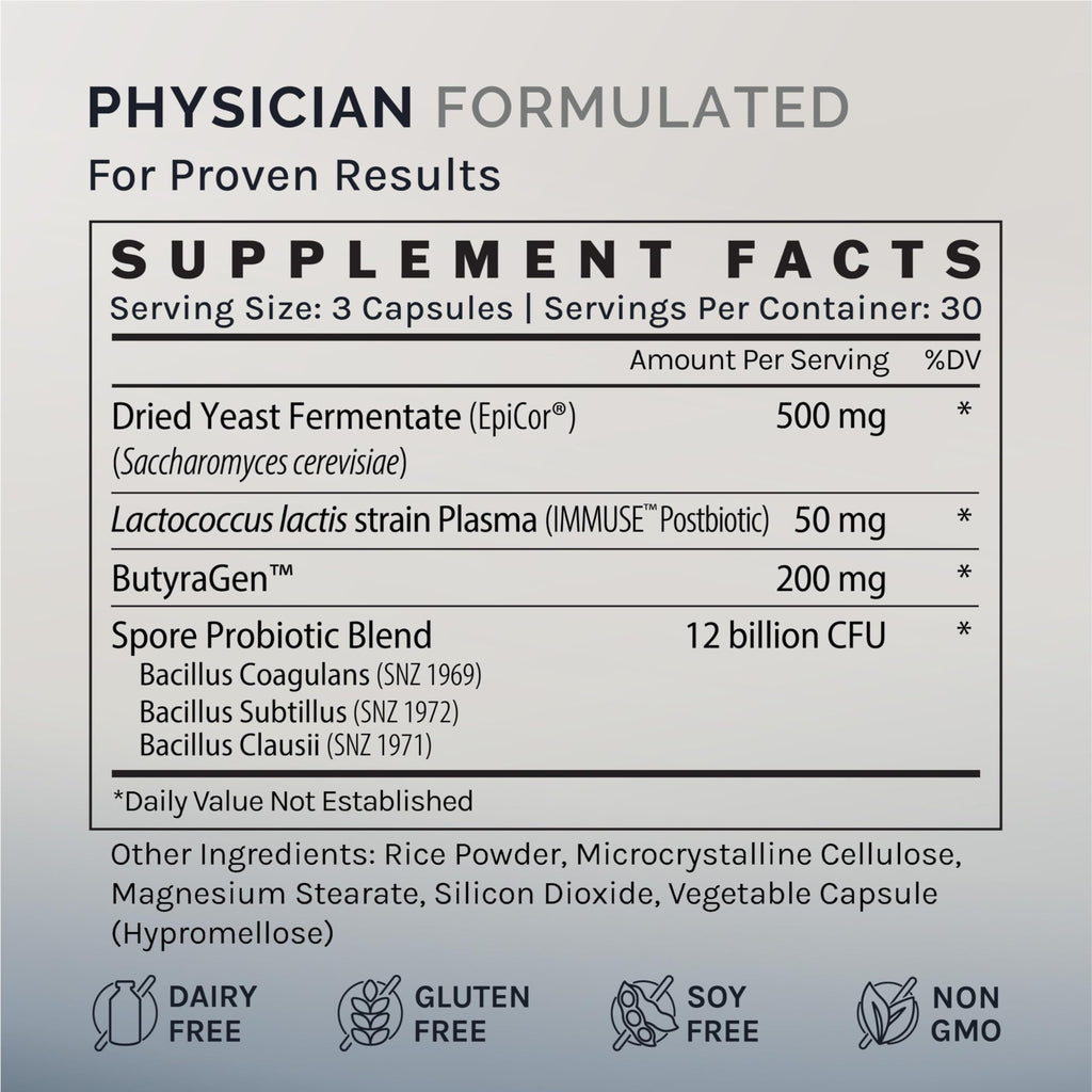 InfiniWell GI Prime - Pre, Post & Probiotics for Digestive Health - Aid Immune Function & Support the Gut-Brain Axis - with Bacillus Probiotics for Women & Men (90 Capsules)