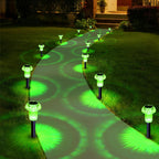 Priddop Solar Lights Outdoor Pathway Waterproof 8 Pack Green LED Green Stake Acrylic Mushroom Decorative Garden Lights for Yard Landscape Patio Outside Decorations