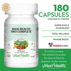 Maxi Health Multivitamins for Men and Women – Complete Daily Vitamins for Energy, Immune Function, and Wellness Support – Kosher & Vegan Multivitamin – 180 Capsules