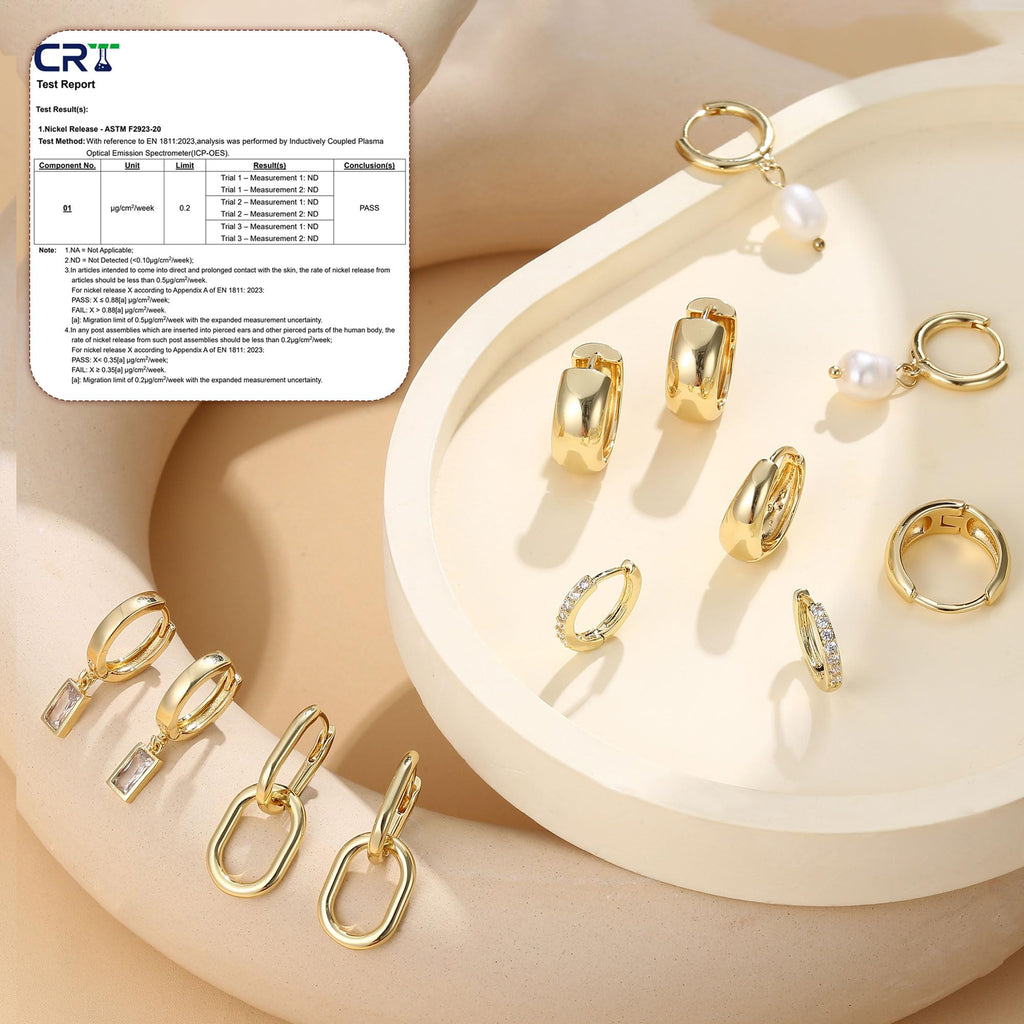BESTEEL 13 Pairs Small Stud Hoop Earrings Set for Women, Gold Earrings Pack