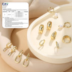 BESTEEL 13 Pairs Small Stud Hoop Earrings Set for Women, Gold Earrings Pack