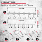 Ultimate 121-Piece Pegboard Hooks Set, Pegboard Accessories with Metal Hooks, Durable Peg Board Organizer Accessories, Pegboard Bins, Peg Board Tool Utility Hooks