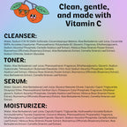 InstaNatural BESTIES BFF Four Step Teen Skincare Kit | Simple Skincare for Healthy Skin (Cleanser, Toner, Serum & Gel Moisturizer for All Skin Types) (BFF Four Step Kit, Fresh Citrus)